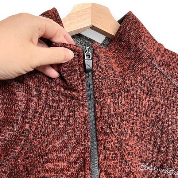 Eddie Bauer 1/4 Zip Orange and Black Radiator Sweater Fleece Men's Size 2XL - Picture 5 of 9